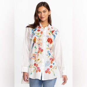 Johnny Was Marissa Relaxed Oversized Embroidered Shirt